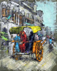 Zahid Saleem, 13 x16 Inch, Acrylic on Canvas, Cityscape Painting, AC-ZS-013